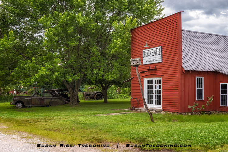 The Blacksmith Shop was Lowell's great-grandfather Weber's and was the first building built in the original town of Red Oak.