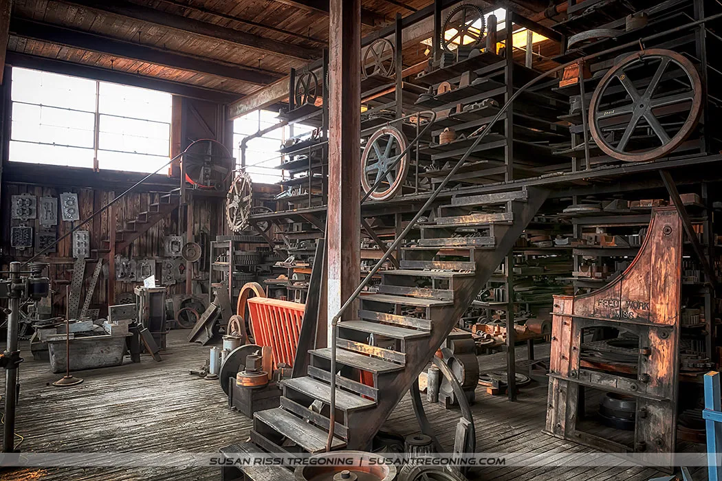 Explore Upstairs in the Forge, home to intricate metal molds crafted with precision, where tradition meets innovation in every design.