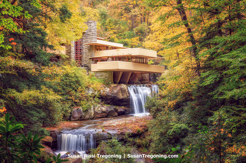 Autumn at Fallingwater, Architect Frank Lloyd Wright’s masterpiece, in Mill Run, Pennsylvania.
