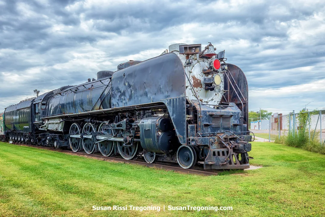 Union Pacific No. 814 is on display at the RailsWest Railroad Museum in Council Bluffs, Iowa.