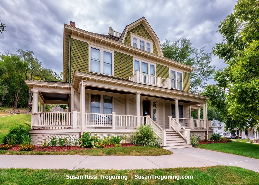 The historic August Beresheim House, located adjacent to the General Grenville M. Dodge Home in Council Bluffs, Iowa, serves as the Orientation Center for the Dodge House.