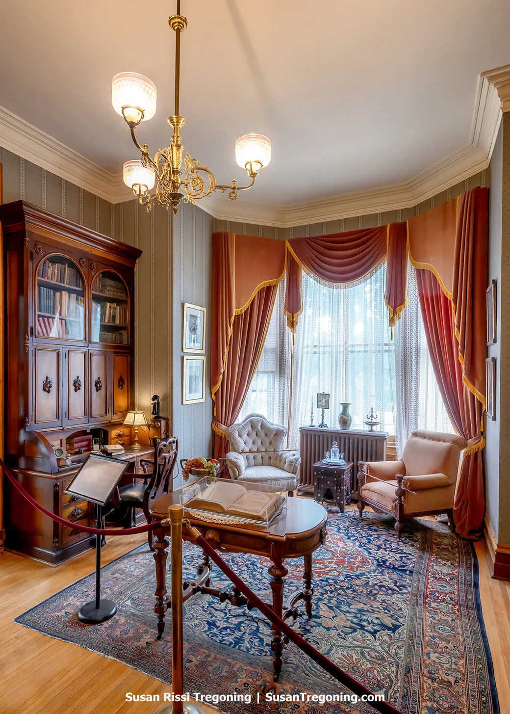 Among all the rooms in the Dodge Home of Council Bluffs, Iowa, the Library is the most faithfully preserved.