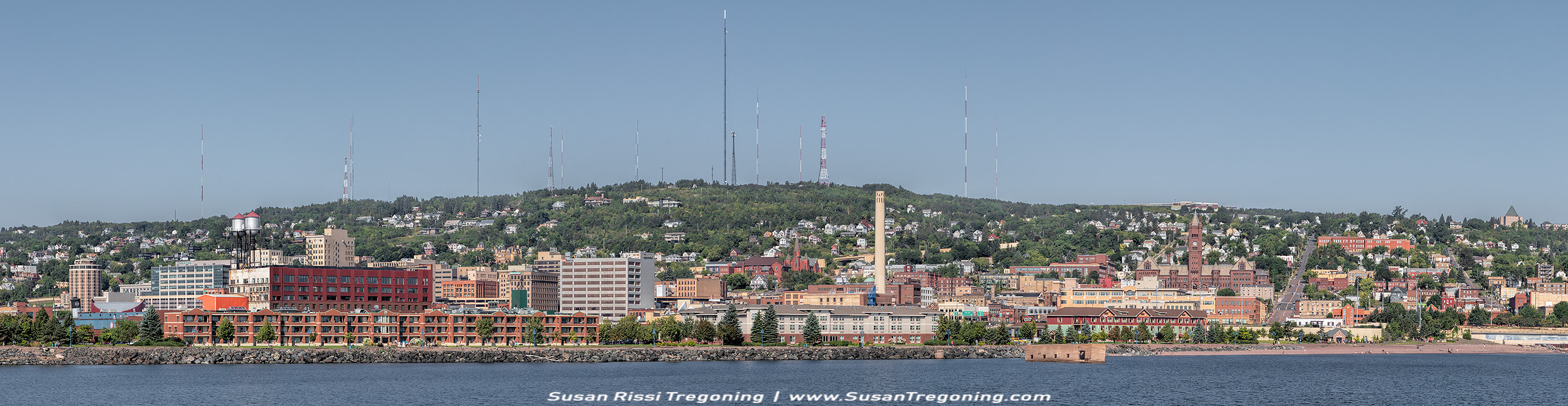 A panorama of Duluth as seen from Lake Superior. 
