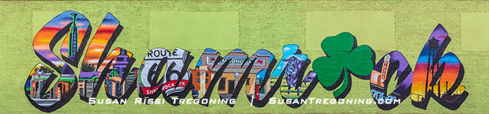 The Shamrock, Texas, Route 66 mural was created by artist Joey Martinez in 2019.