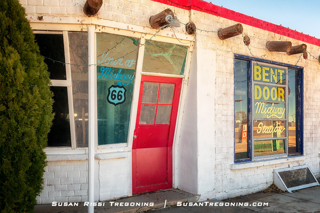 The Bent Door Cafe in Adrian, Texas.