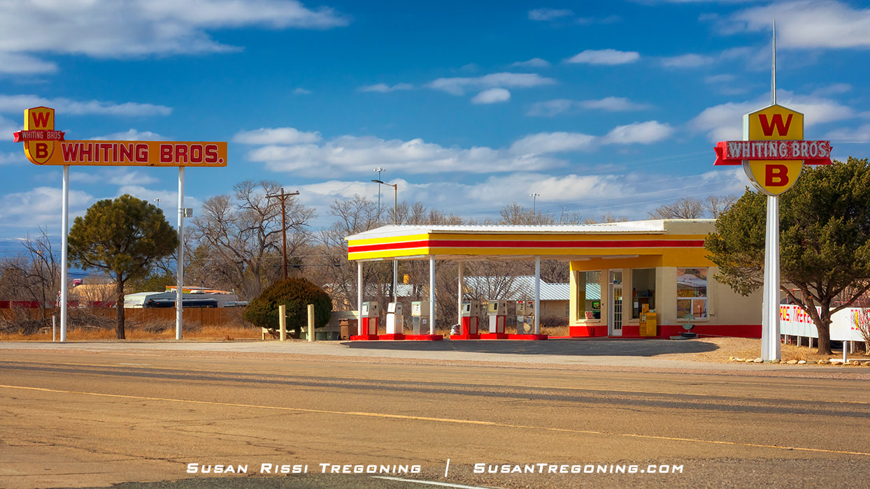 The Whiting Brothers Service Station along Route 66 in Moriarty, New Mexico. 