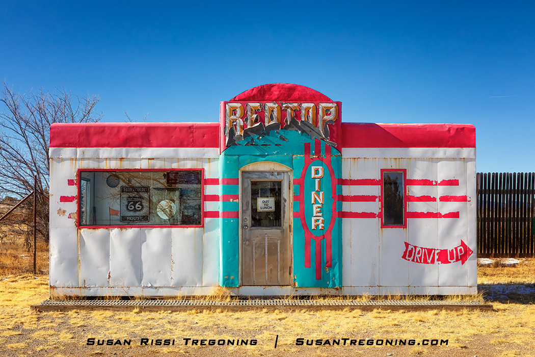 The Red Top Valentine Diner near Route 66 in Edgewood, New Mexico. 
