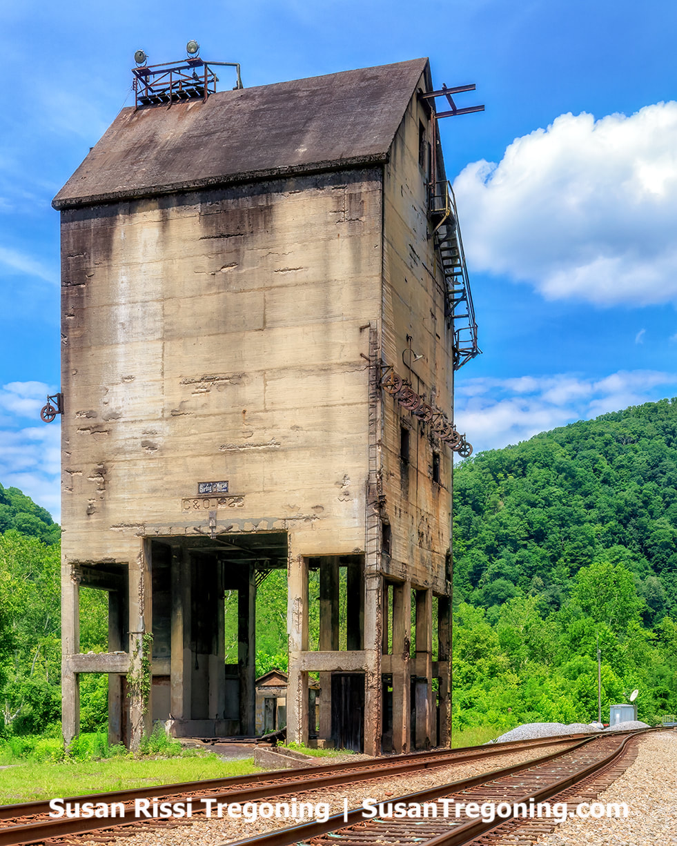 The 1920s Coaling Tower is one of the important historic structures in the ghost town of Thurmond, West Virginia. 