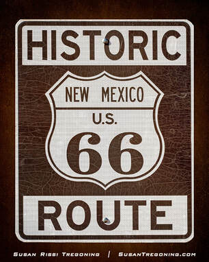 A Historic Route 66 New Mexico Road Sign.